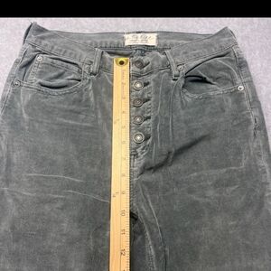 Free People Gray Button-Up Cropped Pants